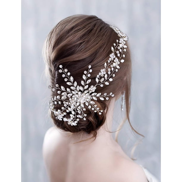 Zhuge Diadema de boda con diamantes de imitación, tocado de novia, tocados de boda para novia