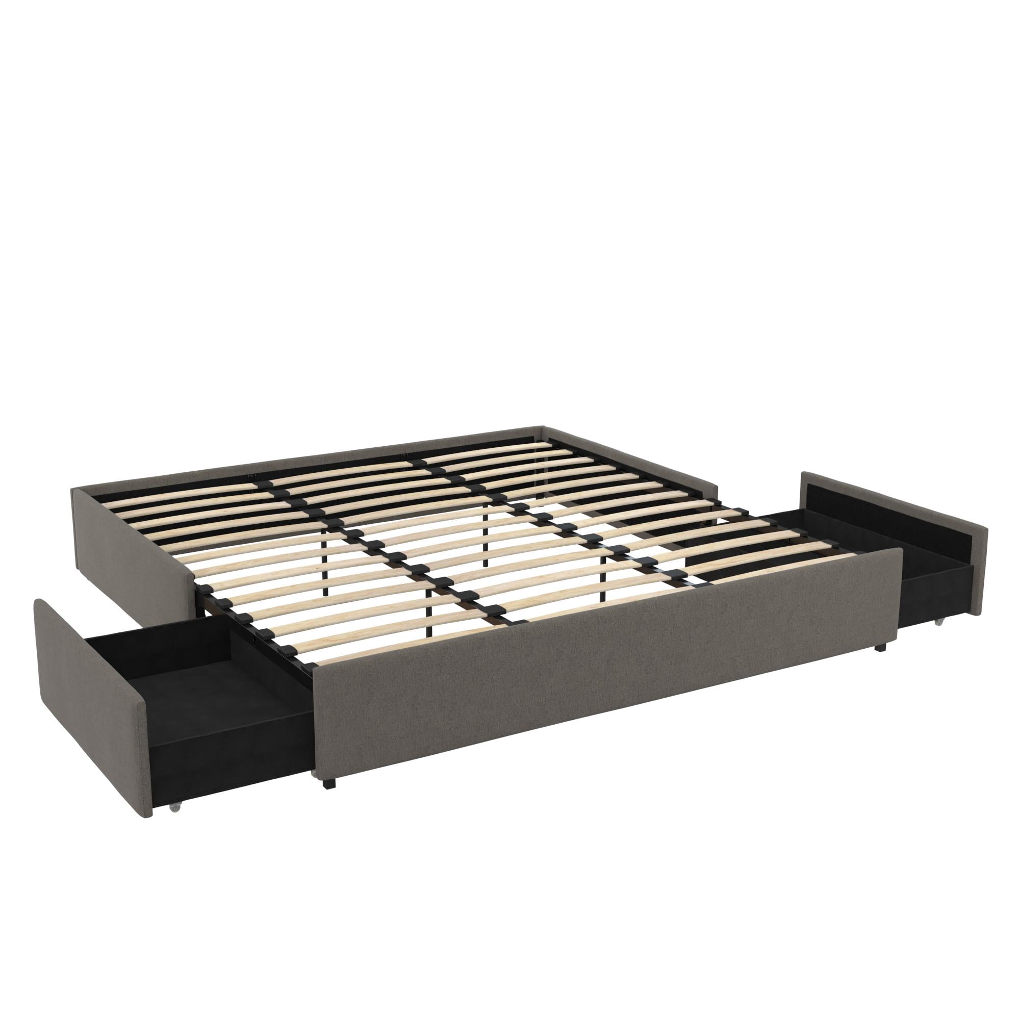 DHP Maven Platform Bed with Storage, King, Gray Linen