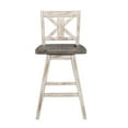 thumbnail image 2 of Swivel Counter Height Chair with X Shaped Back, Set of 2, Antique White- Saltoro Sherpi, 2 of 3