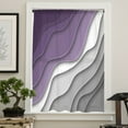 thumbnail image 4 of Purple Grey Ombre Semi Sheer Curtains Drapes for Living Room,Bedroom,French Doors Window 45 Inches Long,Modern Geometric Abstract Aesthetics Cream Rod Pocket Chiffon Curtain Drapery Voile Panel, 4 of 6