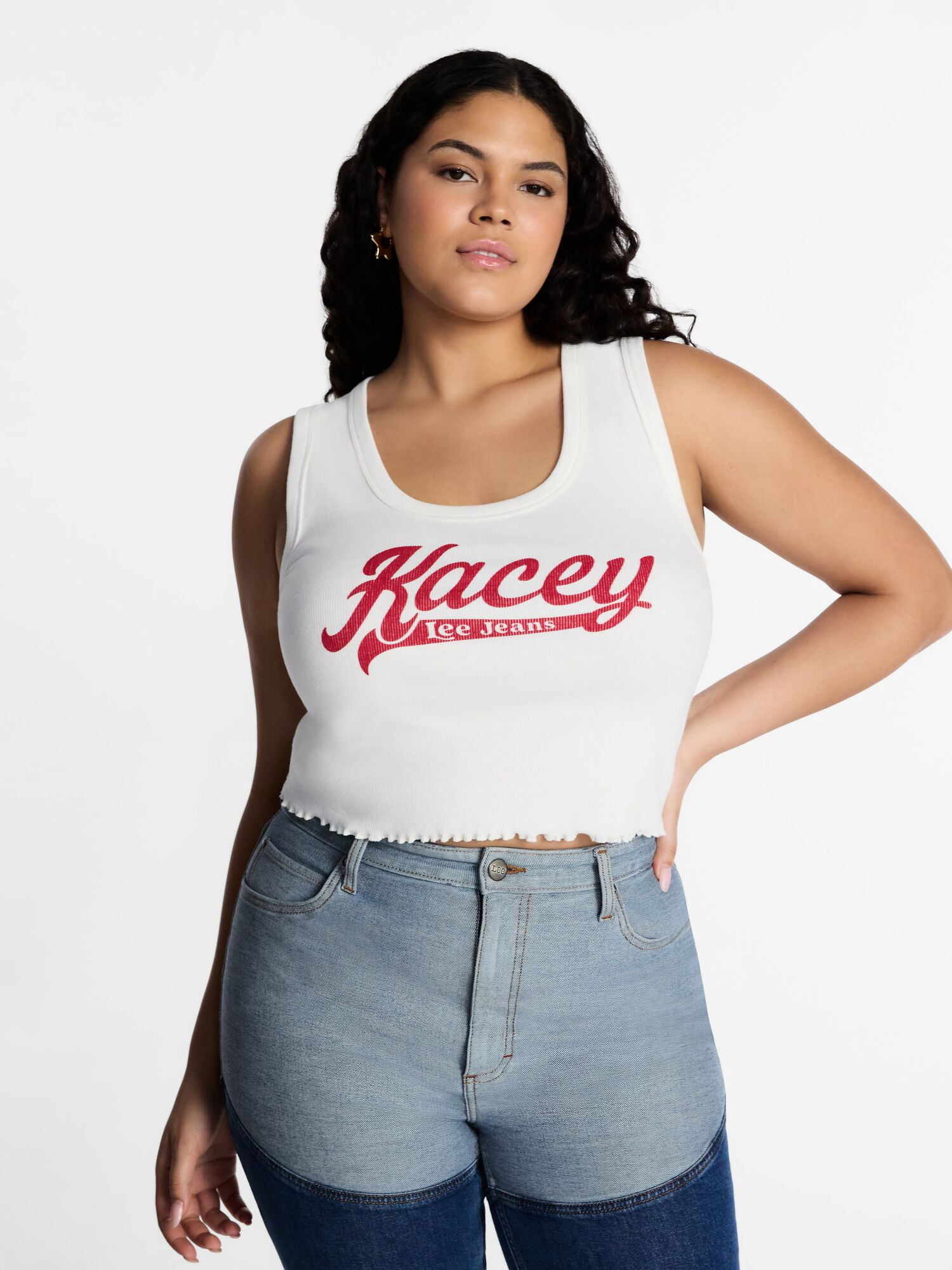 Kacey Lee Women's Graphic Cutaway Tank Top, Sizes XS-XXL