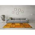 thumbnail image 3 of Ahgly Company Machine Washable Indoor Rectangle Patchwork Yellow Transitional Area Rugs, 6' x 9', 3 of 4