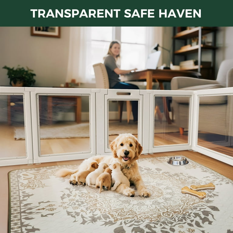 FXW AuraSpace Acrylic Indoor Dog Playpen, 24 Inch, 8 Panels