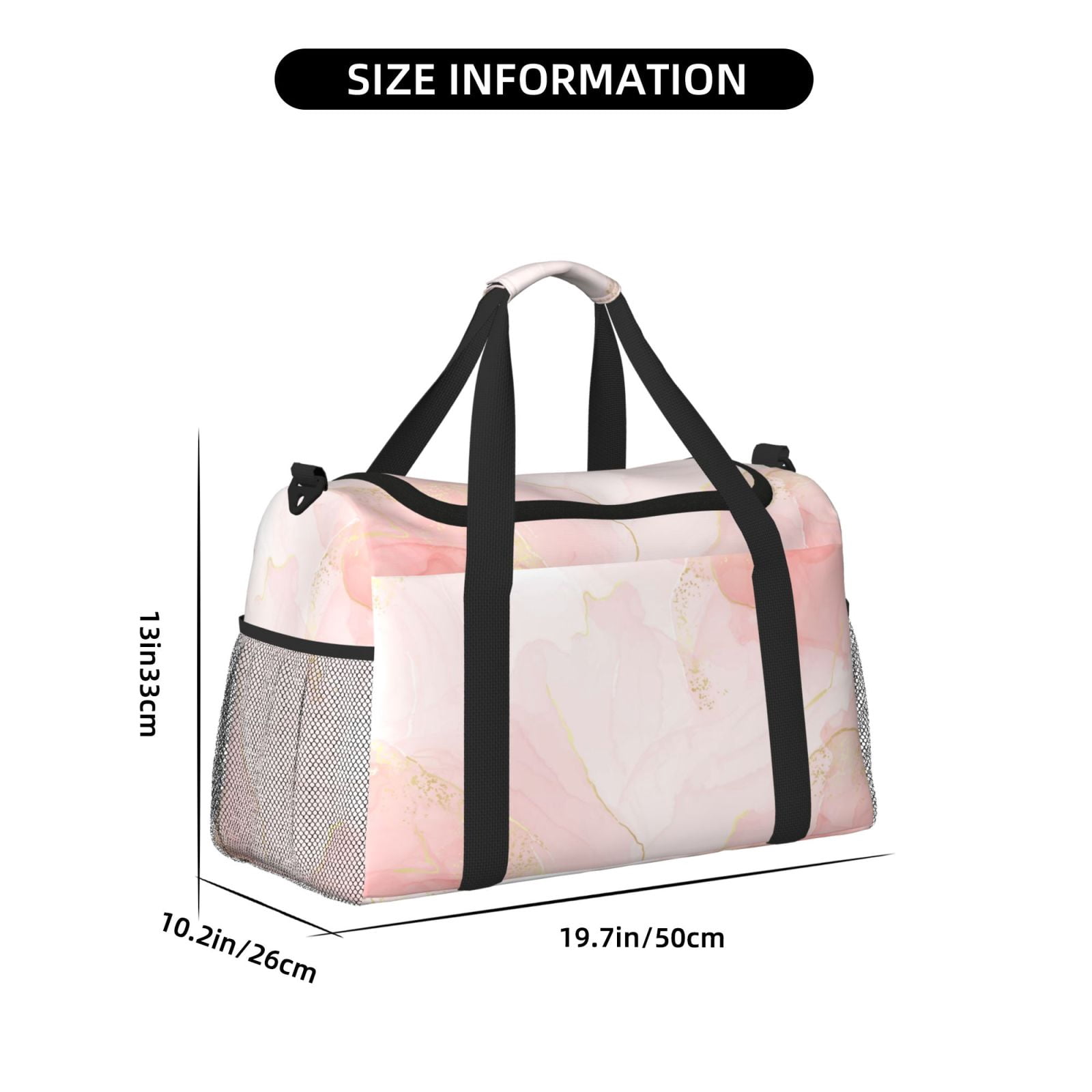 Fuzoiu Marble Print Travel Duffle Bag,Carry On Tote Bags,Duffel Bag,Sport Gym Bag, Hospital Bag for Labor and Delivery, Overnight Bag,Luggage Bag