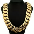 thumbnail image 2 of 31MM Men Chain Gold Plated Curb Link 316L Stainless Steel Necklace 18-40''HEAVY, 2 of 8