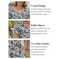 thumbnail image 5 of Chiclily Summer Dresses for Women Ruffle Sleeve Midi Dress Boho Beach Sundress with Pockets, Grey Sakura L, 5 of 7