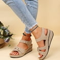 thumbnail image 2 of SUNSIOM Womens Wedge Platform Sandals Open Toe Summer Sandals Lightweight Non Slip Buckle Strap Wedge Shoes, 2 of 9