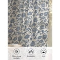 thumbnail image 6 of Sheer Curtains 54 Inch Length, Light Blue Floral Semi Sheer Curtains Light Filtering Window Treatment, Rustic Vintage Flowers Botanical Spring Privacy Voile Drapes for Living Room Bedroom 52x54 Inch, 6 of 7
