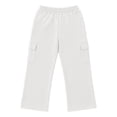 thumbnail image 2 of Angala Big Boys Sweatpants Athletic Pants Wide Leg With Pockets And Drawstring Fall Casual Boys Baggy Trousers Size 13-14 Years White, 2 of 9