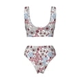 thumbnail image 6 of Rocae Abstract Floral for Bikini Set for Women Two Piece Sexy High Swimsuits Split Crossover Bikini X-Large, 6 of 9