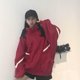thumbnail image 2 of Abrigo de sudadera de moda de otoño invierno con manga de murciélago suelta para mujer (Rojo XL) Tmvgtek Para estrenar, 2 of 9