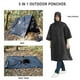 thumbnail image 5 of Poncho de lluvia 3 en 1 para adultos, impermeable reutilizable con capucha, tapete de picnic portátil, tienda de campaña para exteriores, senderismo, escalada, camping, 5 of 6
