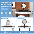 thumbnail image 5 of 47 Inch Modern Makeup Vanity Desk Set with 3 Color Round LED Mirror, Dressing Table with 4 Storage Drawers & Padded Stool for Bedroom,White and Black, 5 of 7