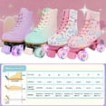 thumbnail image 3 of GAMBE Kids Teen Roller Skates,Flashing Wheels Double-Row Quad Skates for Girls Boys,Purple Women 6.5, 3 of 10