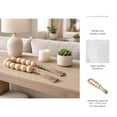 thumbnail image 5 of Contemporary Beaded Garland Accent for Home Decor - Refined Bathroom, Office, Room and Living Room Styling - Elegant Decorative Ornaments for Shelf and Coffee Table Display - 2", Ivory & Tan, 5 of 13