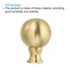 thumbnail image 4 of Uxcell 1/4-27 Lamp Finial Ball Cap Knob Lamp Shade Harp Top Screw Decoration, Brass 46mmx32mm  2 Pack, 4 of 6