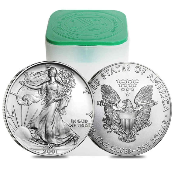 Roll of 20 - 2001 1 oz Silver American Eagle $1 Coin BU