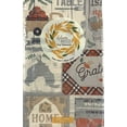 thumbnail image 4 of Serafina Home Fall Decor Farmhouse Flannel Vinyl Tablecloth: Country Rustic Farm to Table Pickup Truck Plaids Rooster Vintage Signs, Grey Orange Beige Ivory Design 52" x 90", 4 of 7