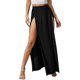 thumbnail image 3 of Falda larga elástica con abertura alta y cintura elástica para mujer - Estilo bohemio versátil, S-XXL, 3 of 5