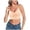 Beige, variant on Women's Low Back Bra Wire U Shaped Backless Bra Convertible Spaghetti Strap Seamless Sleeping Bralette Black L