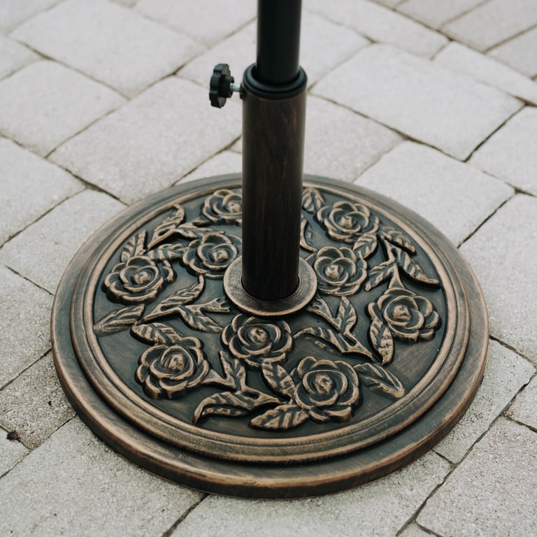 Backyard Expressions Cast Stone Umbrella Base, 20 lbs, Bronze photo 6