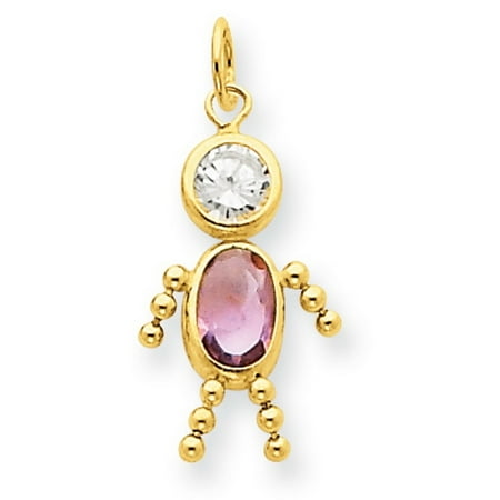 November Birthstone Boy Charm - 14k Yellow Gold June Boy Birthstone Charm