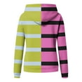 thumbnail image 2 of Olyvenn Crewneck Hoodies for Women Fashion 2025 Cute Long Sleeve Pullover Tops Oversized Striped Color Block Sweatshirts Hot Pink M, 2 of 4