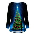 thumbnail image 4 of Patlollav Womens Long Sleeve Casual Shirts Christmas Print Crewneck Pullover Tunic Tops, 4 of 6