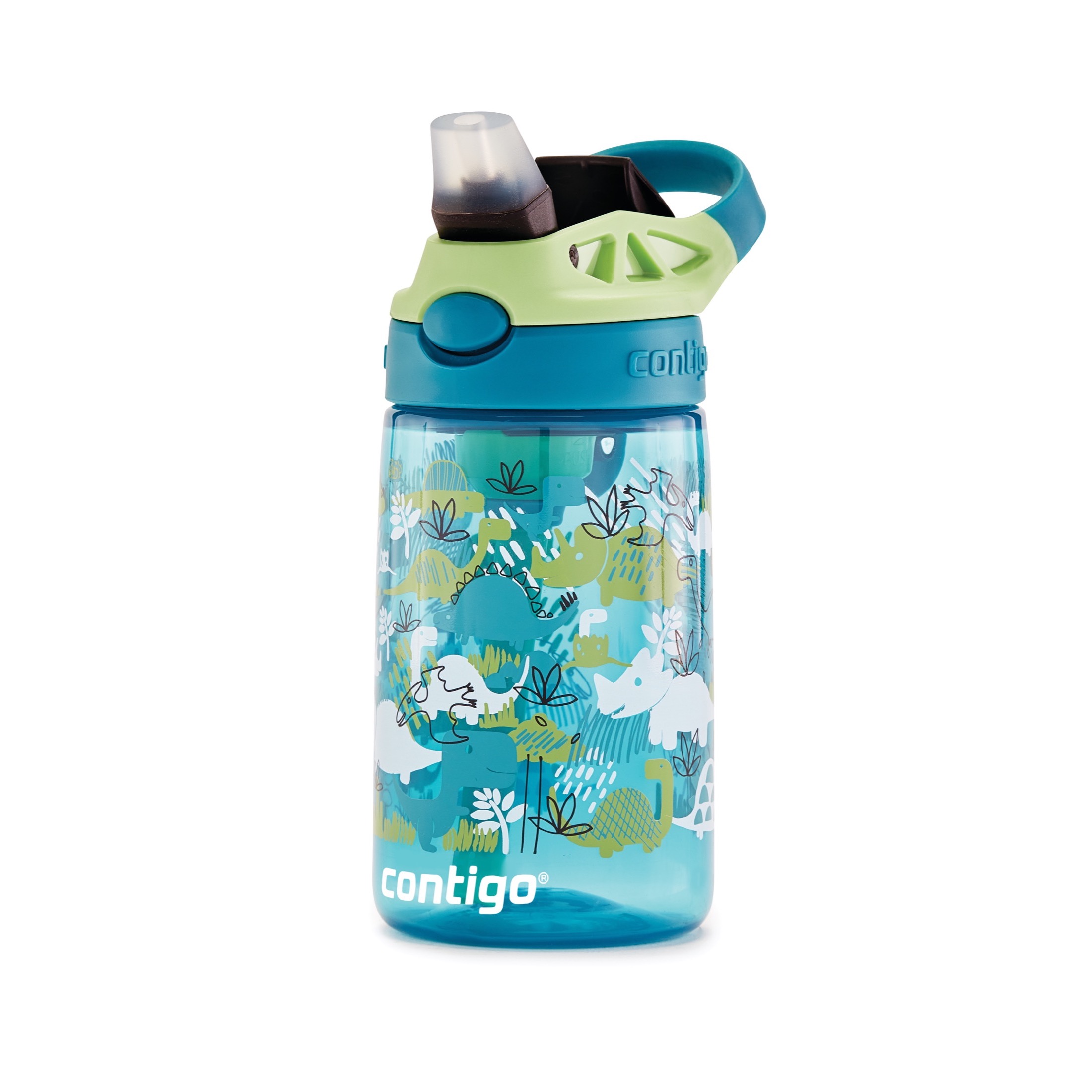 Contigo Kids Water Bottle with Autospout Straw Green & Blue, 14 fl oz. - image 7 of 8