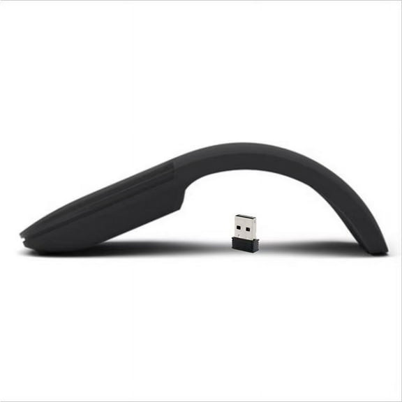 Wireless Mouse Foldable Arc Touch Mause Ultra-Thin Mute Office for PC Laptop Black