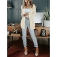 thumbnail image 6 of UVN Cardigans Sweaters for Women Cable Knit Sweater Jacket Open Front Coat with Pockets, 6 of 8