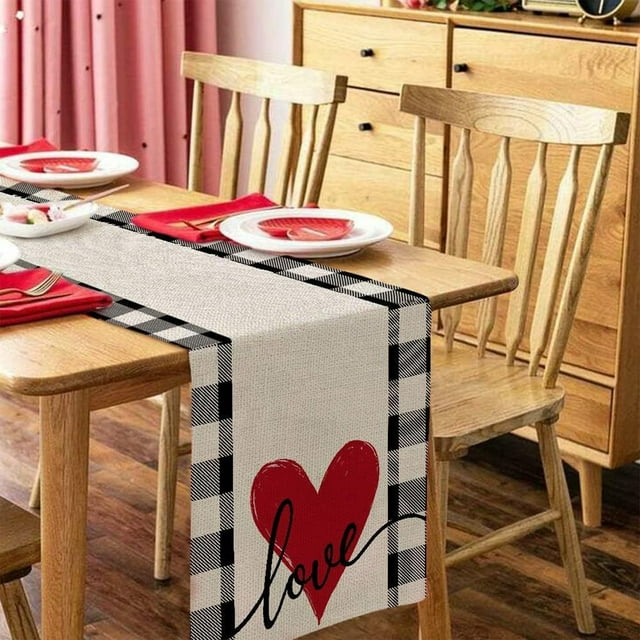 Bandera de Mesa Colorida para San Valentín, Restaurante, Sala de Estar, Decoración de Mesa, Ambiente de Aniversario de Boda, Cuatro Tamaños Disponibles.