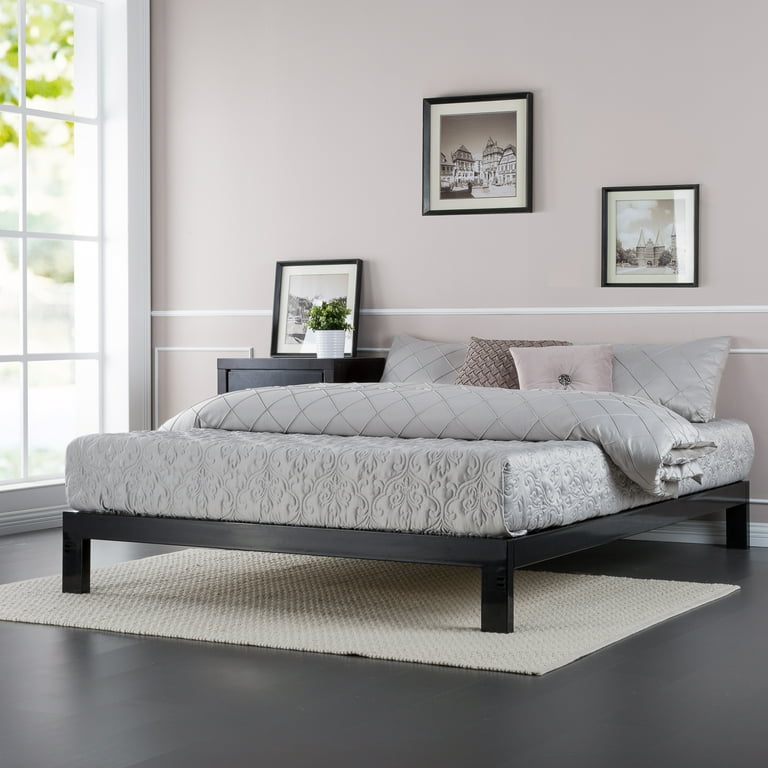 Modern Studio Platform 2000 Metal Bed Frame Mattress Foundation no Boxspring needed Wooden Slat Support Twin