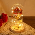 thumbnail image 1 of Rosa de 24 Quilates Regalo de San Valentín JanHm Rosa Eterna Galaxia en Cúpula de Cristal Con Tira de Luz LED, 1 of 5