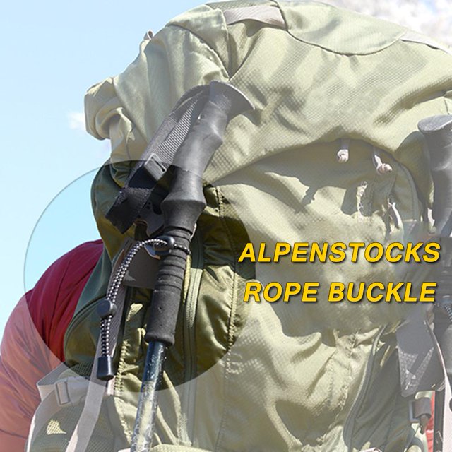Mochila Bastón Soporte Trekking Senderismo Bastón Fijación Corbata Cuerda Elástica