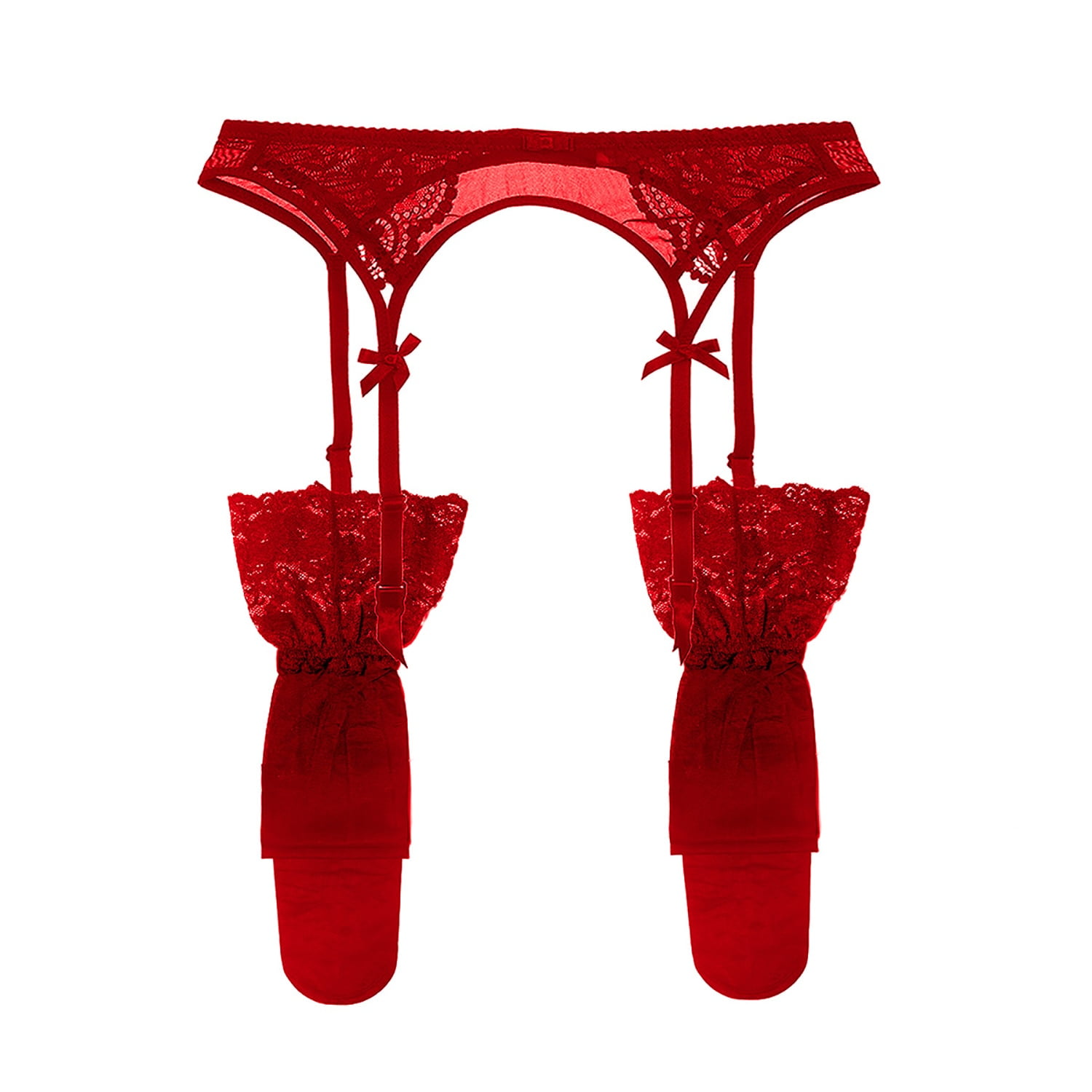 Women s Lace Garter Belt Metal Clips Suspender Belt and Stockings Walmart