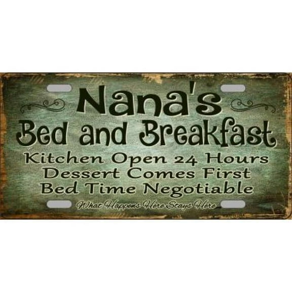 212 Main LP-9352 6 x 12 in. Nanas Bed & Breakfast Metal License Plate