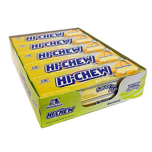 HI-CHEW Banana - Box of 15 Sticks, 1.76oz ea | Unique Fun Soft & Chewy Taffy Candy | Immensely Juicy Fruit Flavors