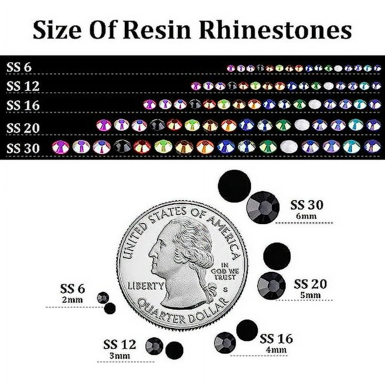 4000pcs 4mm Resin Rhinestones Bulk, Black Flatback Round Jelly