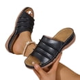 thumbnail image 5 of Xucatan Women's Ruched Strap Wedge Sandals, Cushioned Footbed Open Toe Slippers with Contoured Insole, Round Toe Casual Summer Shoes, Versatile Solid Color Design for Beach Outdoor Gift, 5 of 9