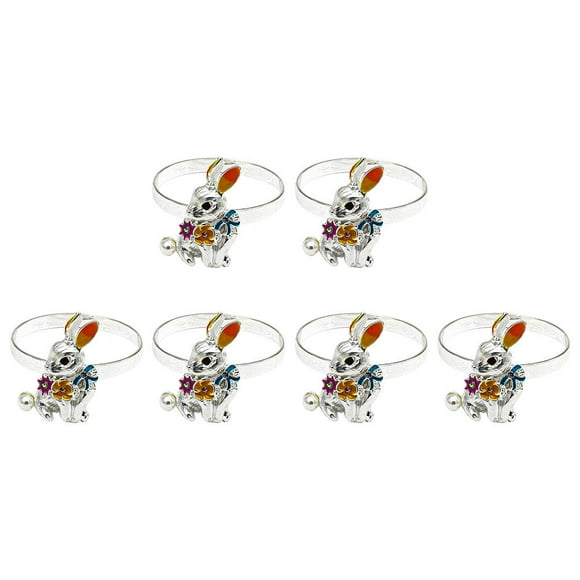 QUMIIRITY 6Ud Para Servilletas De Aleacion Plata Con De Para Fiesta Y Hogar