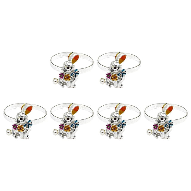 QUMIIRITY 6Ud Para Servilletas De Aleacion Plata Con De Para Fiesta Y Hogar