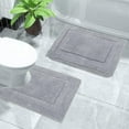 thumbnail image 2 of Findosom 2pcs Bathroom Rugs Set Non Slip Bath Rugs with U Shape Toilet Rugs Set Soft Absorbent Bath Mats Machine Washable Plush Shower Rug Grey 16"x24"+U 20"x24", 2 of 7