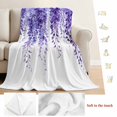 thumbnail image 5 of Purple Eucalyptus Leaf Blanket Soft Cozy Warm Throw Blanket for Couch, Plush Fuzzy Flannel Fleece Blankets for Sofa, Spring Botanical Watercolor Bed Blankets Lightweight Gifts for Women, 50"x80", 5 of 9