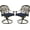 Antique Bronze / Navy Blue, variant on MEETWARM 2 Piece Patio Dinning Swivel Chairs Rocker, Outdoor All-Weather Cast Aluminum Chairs, Patio Bistro Dining Chair Set with Cushions for Garden Deck Backyard,White