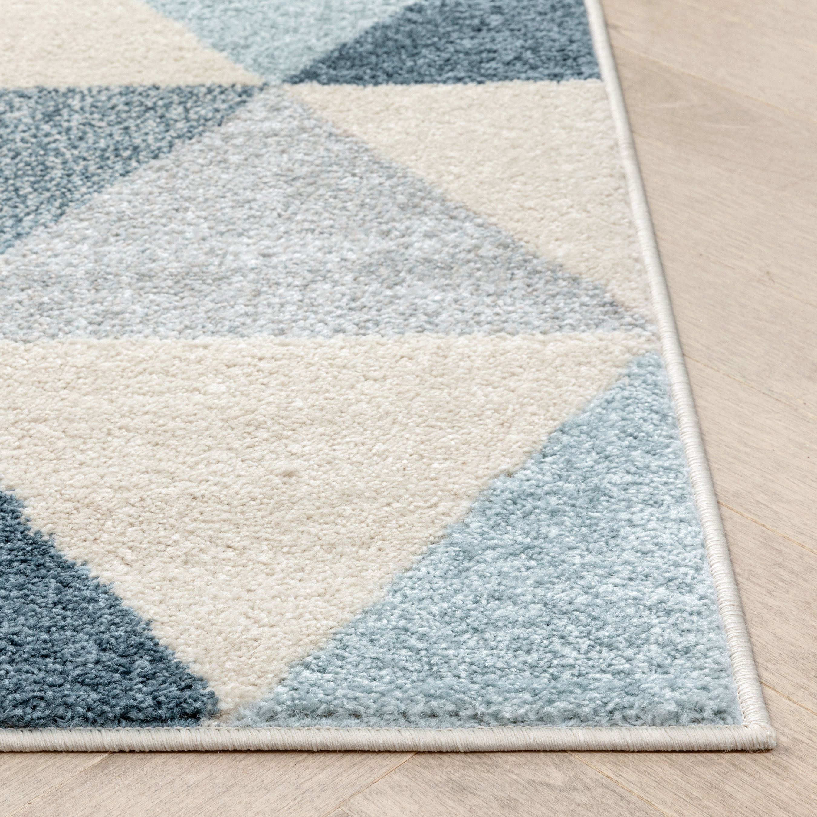Well Woven Mystic Alvin Mid-Century Modern Geometric Trellis Dark Blue 5'3" x 7'3" Area Rug