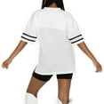 thumbnail image 2 of Women's Gameday Couture  White Cincinnati Bengals Oversized Sporty Mesh V-Neck Top, 2 of 3