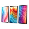 thumbnail image 3 of Designart "Retro Pastel Futuristic Abstract Waves III" Abstract Shapes Framed Wall Art Set Of 3 - Multicolor Transitional Frame Canvas Set For Living Room Decor, 3 of 6