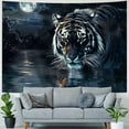 thumbnail image 4 of GOSMITH Psychedelic Tiger Tapestry, Animal Jungle Tapestry Wall Hanging, Black Cave Wildlife Tapestry, Trippy Space Tiger Black Poster Tapestry Bedroom Living Room Dormitory Wall Art Painting, 4 of 6