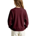 thumbnail image 6 of BLVB Boys Girls Knit Sweater Long Sleeve Crewneck Solid Color Soft Loose Pullover for Teen Kids Cozy Casual Fall Winter Jumper Top(Wine,9-10 Years), 6 of 7